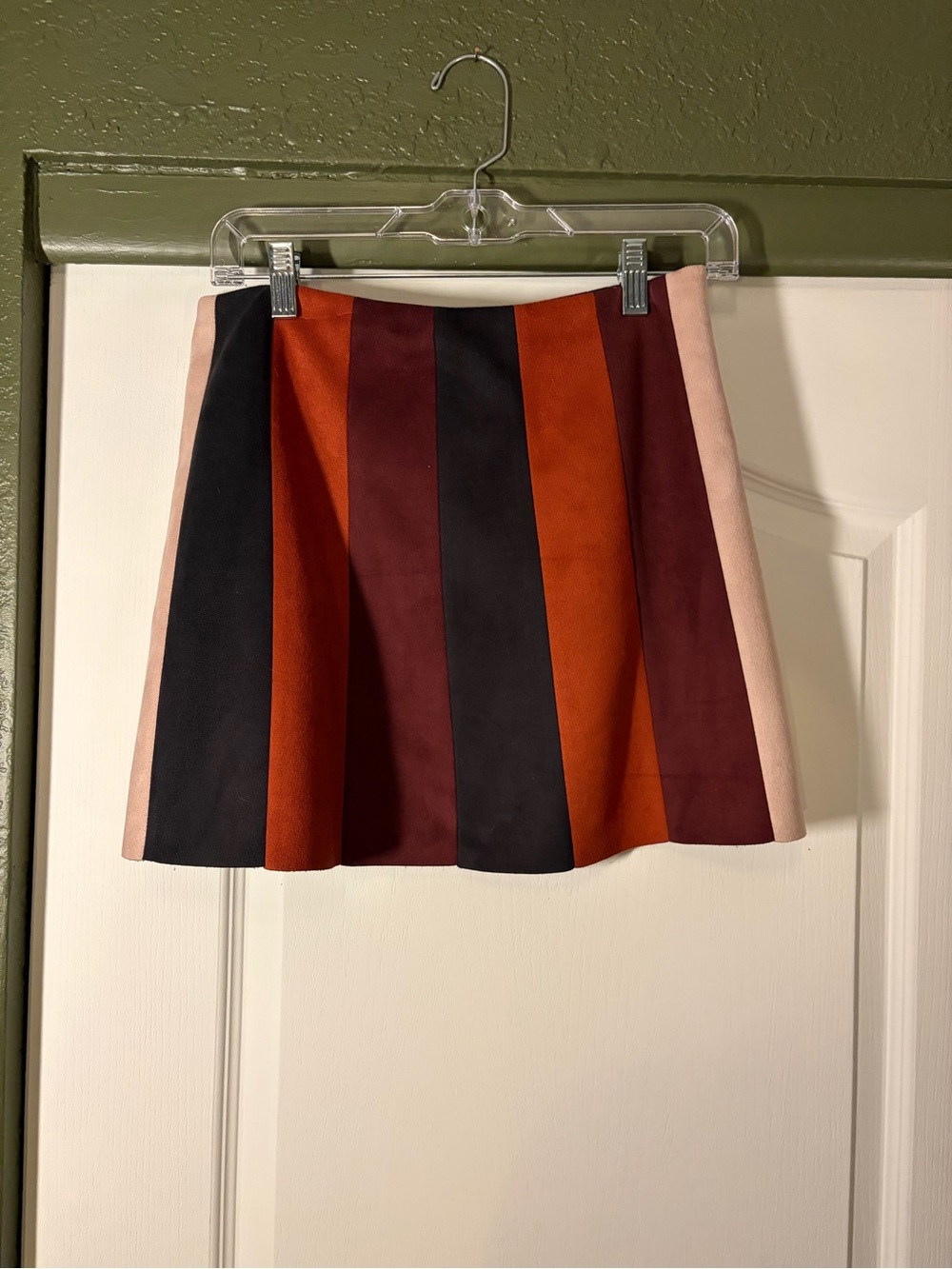 Forever 21 Striped Mini Skirt in Pink, Black, Rust, Burgundy